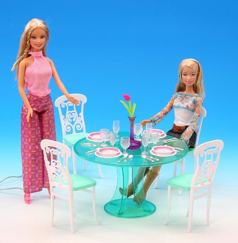 Original For Barbie Doll Dining Table Princess