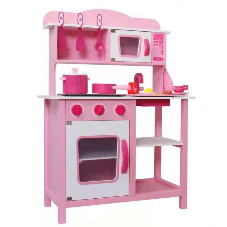 Wooden pretend play toy kitchen for kids